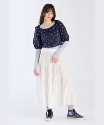 ＷＸ２２　ＣＨＥＭＩＳＥ　フラワーエンブロイダリーブラウス（６２４２ＷＸ２２６８０）