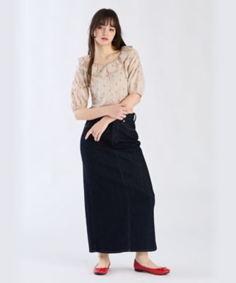WX22 CHEMISE フラワーエンブロイダリーブラウス