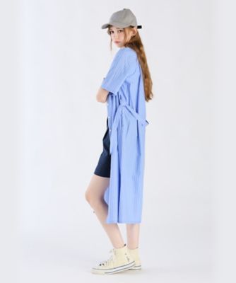 ＷＸ３４　ＲＯＢＥ　ドビーストライプシャツドレス（６２６３ＷＸ３４６５０）