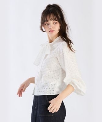 ＷＸ４０　ＣＨＥＭＩＳＥ　コットンフラワーレースブラウス（６２７１ＷＸ４００１０）