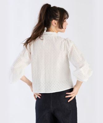 ＷＸ４０　ＣＨＥＭＩＳＥ　コットンフラワーレースブラウス（６２７１ＷＸ４００１０）