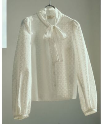 ＷＸ４０　ＣＨＥＭＩＳＥ　コットンフラワーレースブラウス（６２７１ＷＸ４００１０）
