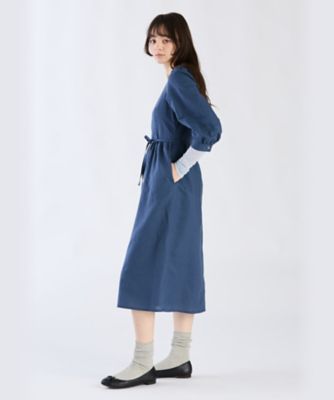 ＷＸ４１　ＲＯＢＥ　リネンコットンシャーリングドレス（６２７２ＷＸ４１６５０）