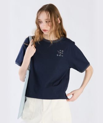 WW21 TS エンブロイダリーリンガーTシャツ