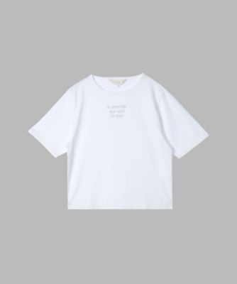 ＜TO B. BY AGNES B.＞メッセージ　プリント　半袖　Ｔシャツ　”Ｌｅ　ｐｒｅｍｉｅｒ　ｑｕｉ　ｖｏｉｔ　ｌａ　ｍｅｒ”（６２８２ＷＷ２１０１０）