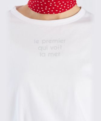 メッセージ　プリント　半袖　Ｔシャツ　”Ｌｅ　ｐｒｅｍｉｅｒ　ｑｕｉ　ｖｏｉｔ　ｌａ　ｍｅｒ”（６２８２ＷＷ２１０１０）