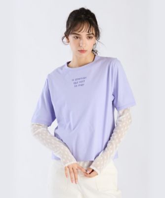 ＜TO B. BY AGNES B.＞メッセージ　プリント　半袖　Ｔシャツ　”Ｌｅ　ｐｒｅｍｉｅｒ　ｑｕｉ　ｖｏｉｔ　ｌａ　ｍｅｒ”（６２８２ＷＷ２１５４１）