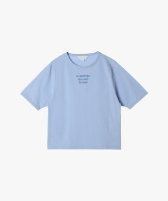 ＜TO B. BY AGNES B.＞メッセージ　プリント　半袖　Ｔシャツ　”Ｌｅ　ｐｒｅｍｉｅｒ　ｑｕｉ　ｖｏｉｔ　ｌａ　ｍｅｒ”（６２８２ＷＷ２１６００）