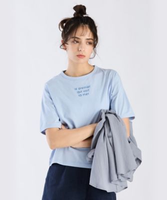 メッセージ　プリント　半袖　Ｔシャツ　”Ｌｅ　ｐｒｅｍｉｅｒ　ｑｕｉ　ｖｏｉｔ　ｌａ　ｍｅｒ”（６２８２ＷＷ２１６００）