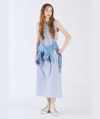 ＜TO B. BY AGNES B.＞ＷＸ５５　ＲＯＢＥ　ストライプブイネックドレス（６３１１ＷＸ５５６５０）