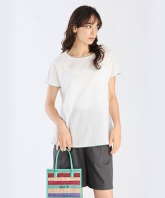 TO B. BY AGNES B./トゥービー バイ アニエスベー ローンピコットブラウス(6344WP24010) 010ホワイト トップス【三越伊勢丹/公式】