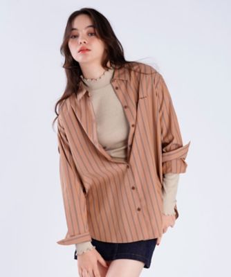 ストライプ コットン ロングスリーブ シャツ（6373WX93370