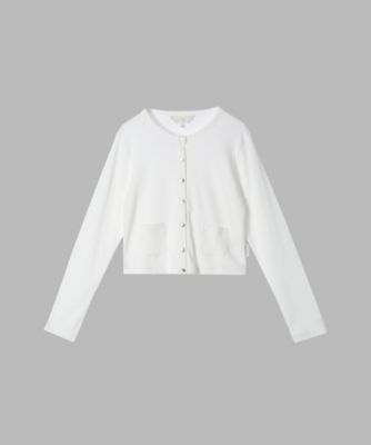 Atsu agnès b.ホワイトカーディガン 羊毛カシミヤシルクサイズ2 Atsu様専用 agnès b.ホワイトカーディガン 羊毛カシミヤシルク