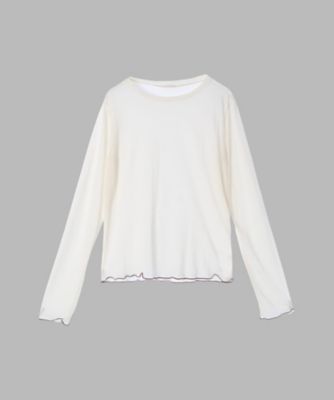 TO B. BY AGNES B./トゥービー バイ アニエスベー ソフトヴェイルロングティーシャツ(6406WY06021) 021ホワイト トップス【三越伊勢丹/公式】