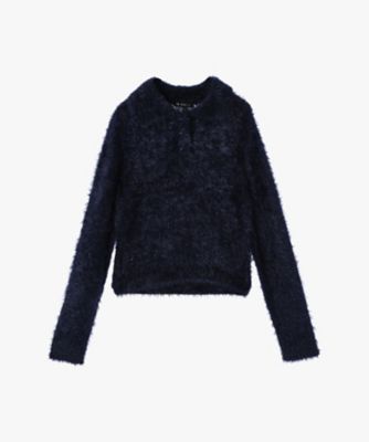 TO B. BY AGNES B./トゥービー バイ アニエスベー ヘアリーニットポロ(6415WY11680) 680ネイビー トップス【三越伊勢丹/公式】