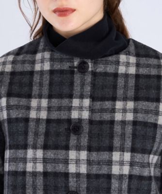 アニエスベー ウールジャケットコート ツイード チェック柄 フランス製