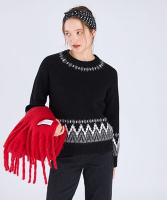 TO B. BY AGNES B./トゥービー バイ アニエスベー ノルディックニットプルオーバー(6436WY26000) 000ブラック トップス【三越伊勢丹/公式】