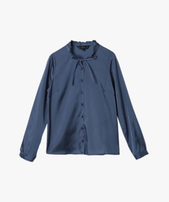 ＜TO B. BY AGNES B.＞サテン　ロングスリーブ　フリル　ブラウス（６４３７ＷＹ２７６５０）