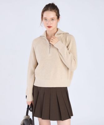 TO B. BY AGNES B./トゥービー バイ アニエスベー ハーフジップニット(6465WY63023) 023ベージュ トップス【三越伊勢丹/公式】