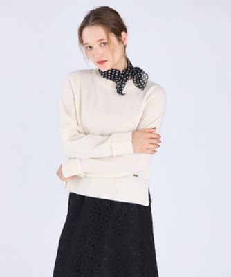 TO B. BY AGNES B./トゥービー バイ アニエスベー ウールリブカフスプルオーバー(6474WT19011) 011ホワイト トップス【三越伊勢丹/公式】