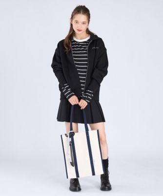 TO B. BY AGNES B./トゥービー バイ アニエスベー WEB限定 ビッグシルエットフーディー(6482WY58000) 000ブラック トップス【三越伊勢丹/公式】