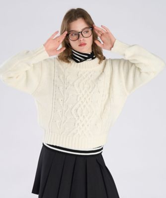 ＜TO B. BY AGNES B.＞ウールアクリルケーブルプルオーバー（６４８３ＷＹ７４０１０）