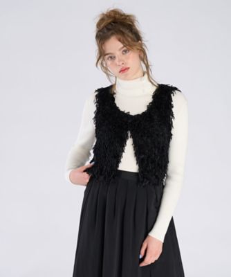 TO B. BY AGNES B./トゥービー バイ アニエスベー ファンシーニットベスト(6487WY76000) 000ブラック トップス【三越伊勢丹/公式】