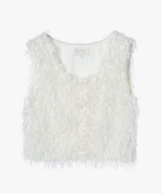 TO B. BY AGNES B./トゥービー バイ アニエスベー ファンシーニットベスト(6487WY76010) 010ホワイト トップス【三越伊勢丹/公式】