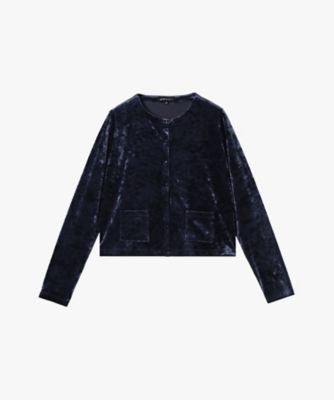TO B. BY AGNES B./トゥービー バイ アニエスベー ベロアジャージーカーディガン(6489WY77680) 680ネイビー トップス【三越伊勢丹/公式】