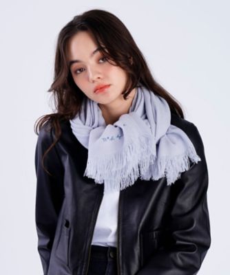 ＜TO B. BY AGNES B.＞ロゴ刺繍　ライトウェーブストール（６４９８ＷＹ８４８２０）