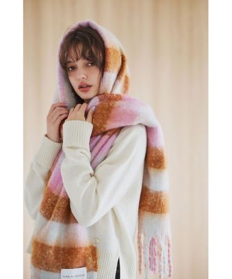 チェックワイドマフラー（6501WY87370） | TO B. BY AGNES