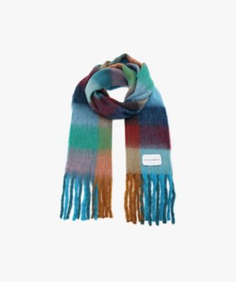 TO B. BY AGNES B./トゥービー バイ アニエスベー ブロックチェックストール(6503WY89650) 650ブルー スカーフ・ショール【三越伊勢丹/公式】