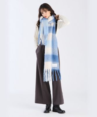 TO B. BY AGNES B./トゥービー バイ アニエスベー ブロックチェックストール(6504WY90650) 650ブルー スカーフ・ショール【三越伊勢丹/公式】