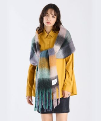 TO B. BY AGNES B./トゥービー バイ アニエスベー ブロックチェックストール(6504WY90750) 750グリーン スカーフ・ショール【三越伊勢丹/公式】