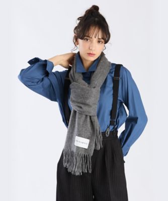 to b. by agnès b. グレー カシミヤマフラー フリンジ付き マフラー・ストール｜agnès b.｜アニエスベー公式オンライン
