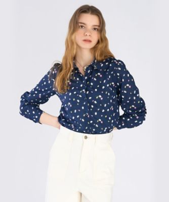 フラワープリント コットン 長袖 ブラウス（6525WA07680