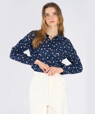 フラワープリント コットン 長袖 ブラウス（6525WA07680