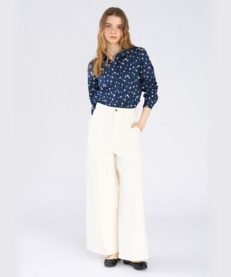 フラワープリント コットン 長袖 ブラウス（6525WA07680