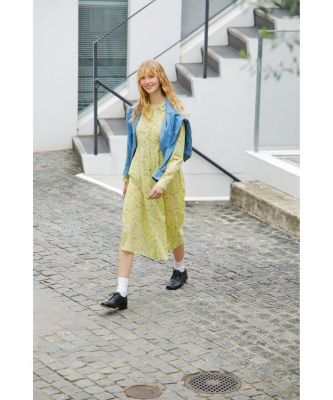 フラワープリント コットン 長袖 ワンピース（6526WA07230