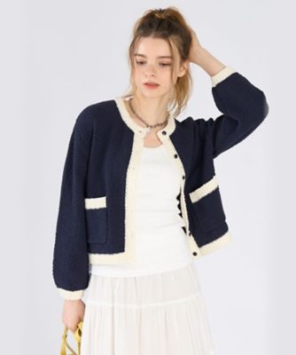 バイカラー ニット カーディガン（6549WA19680） | TO B