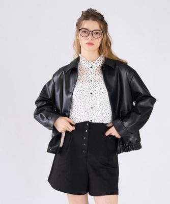 アニエスベー黒 エコレザージャケット 新品 アニマルフリーレザー ジャケット（6552WA21000） | TO B