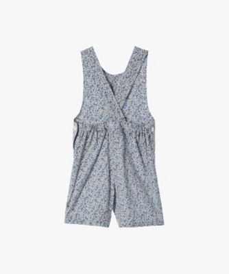 ベビー フラワープリント シアサッカー ノースリーブ サロペット