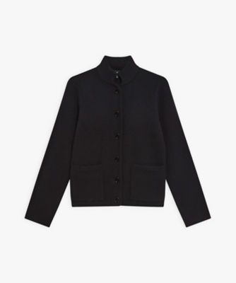 ＜agnes b. (Women)＞カシミヤ　スタンドカラー　長袖　ニット　ジャケット　”Ａｎｔｏｎ”（７５Ｔ２ＬＹ６９０００）