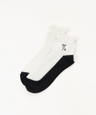 ＜agnes b. ENFANT (Baby&Kids)＞ＡＢ６４　Ｅ　ＣＨＡＵＳＳＥＴＴＥ　キッズ　バイカラー　リボンモチーフソックス（７６４５ＡＢ６４０１０）