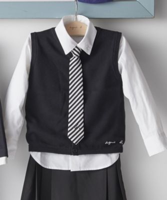 agnes b. ENFANT (Baby&Kids)/アニエスベー　アンファン J190 E Ties キッズ バイアスストライプ ワンタッチネクタイ(8550J190000)