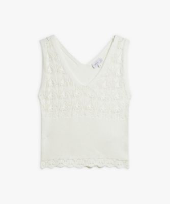 ＜agnes b. (Women)＞コットン　クロシェニット　ベスト　”Ｃａｒｌｙ”（８６Ｔ２ＬＹ４２０２７）