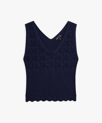 ＜agnes b. (Women)＞コットン　クロシェニット　ベスト　”Ｃａｒｌｙ”（８６Ｔ２ＬＹ４２６９８）