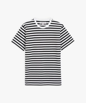 ＜agnes b. HOMME (Men)＞メンズ　コットン　細ボーダー　半袖Ｔシャツ　”Ｃｏｕｌｏｓ”（８８０７Ｊ００８１０００）