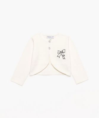 ＜agnes b. ENFANT (Baby&Kids)＞ＬＳ４３　Ｅ　ＢＯＬＥＲＯ　キッズ　リボン刺繍ボレロ（Ｂ１０６ＬＳ４３０４６）