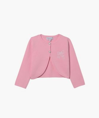 ＜agnes b. ENFANT (Baby&Kids)＞　ＬＳ４３　Ｅ　ＢＯＬＥＲＯ　キッズ　リボン刺繍ボレロ（Ｂ１０６ＬＳ４３４１９）